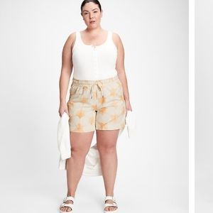 Gap High Rise Linen Pull On Shorts